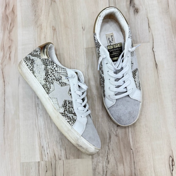 Vintage Havana Kate Gold Snake Print Multi Leather Sneakers Sz 11 - Picture 2 of 6